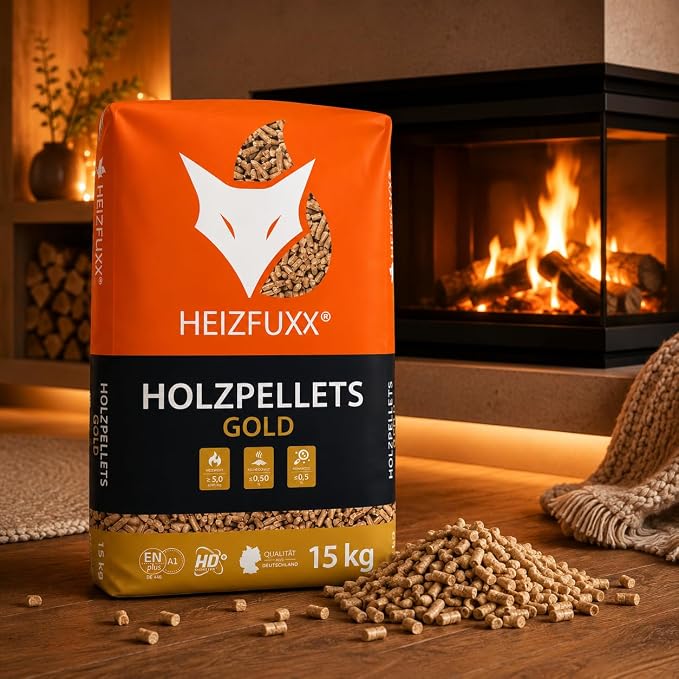HEIZFUXX Gold ENplus A1 HD Holzpellets – Weichholz, 300 kg Palette