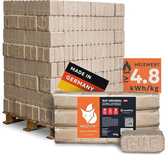 HEIZFUXX Classic RUF Hartholzbriketts – 960 kg Palette