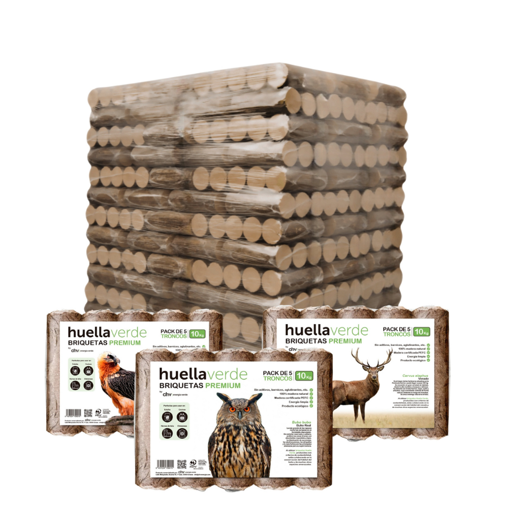 Huella Verde Holzbrikett – 104 Pakete x 5 Briketts