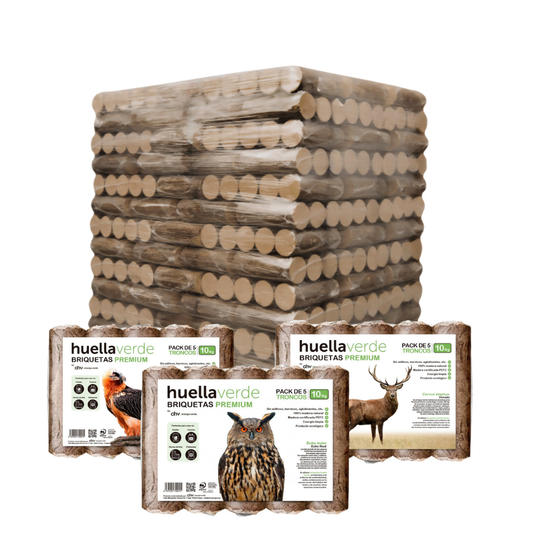 Huella Verde Holzbrikett – 104 Pakete x 5 Briketts