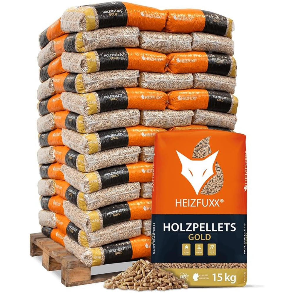 HEIZFUXX Gold ENplus A1 HD Holzpellets – Weichholz, 975 kg Palette