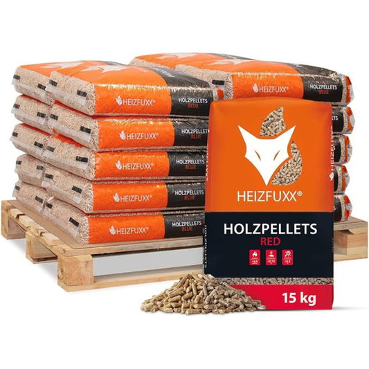 HEIZFUXX Red ENplus A1 HD Holzpellets – Weichholz, 300 kg Palette