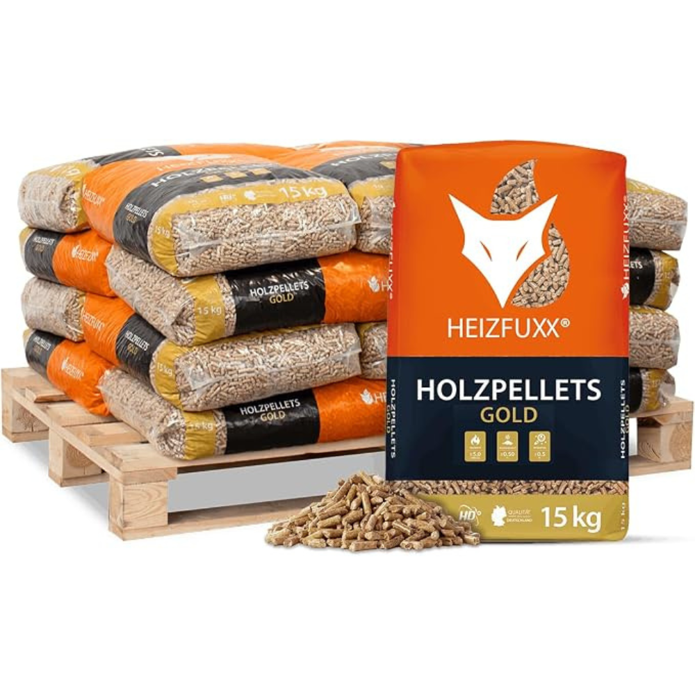 HEIZFUXX Gold ENplus A1 HD Holzpellets – Weichholz, 300 kg Palette