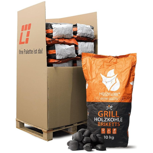 HEIZFUXX Premium Grillbriketts – 200 kg Palette