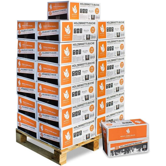 HEIZFUXX NESTRO M Buchenholzbriketts – 300 kg Palette