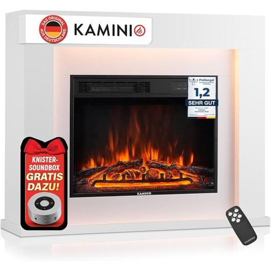 KAMINIO Matti Modern 38 Elektrokamin – Weiß, 1.800 W