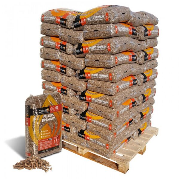 Crépito Holzpellets – Palette mit 72 Säcken à 15 kg – Premium-Leistung